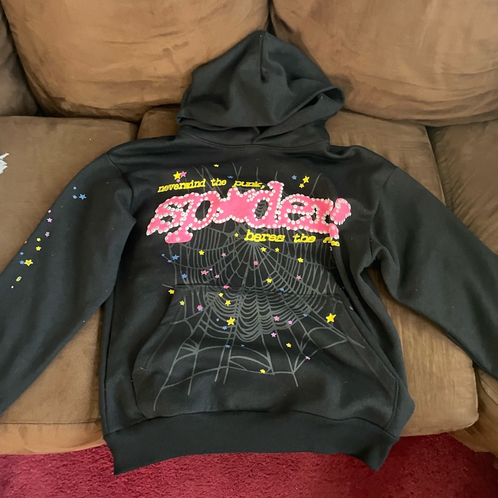 Black Sp5der v2 punk hoodie